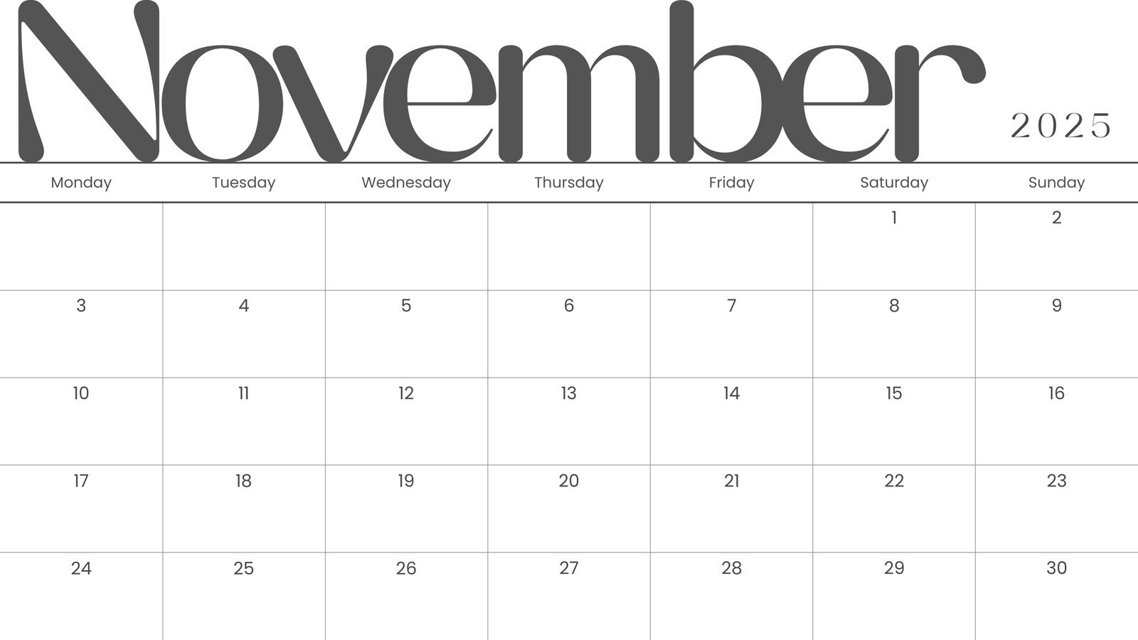 Free And Printable November 2025 Calendar Templates | Canva for Printable Calendar November 2025 FREE Download