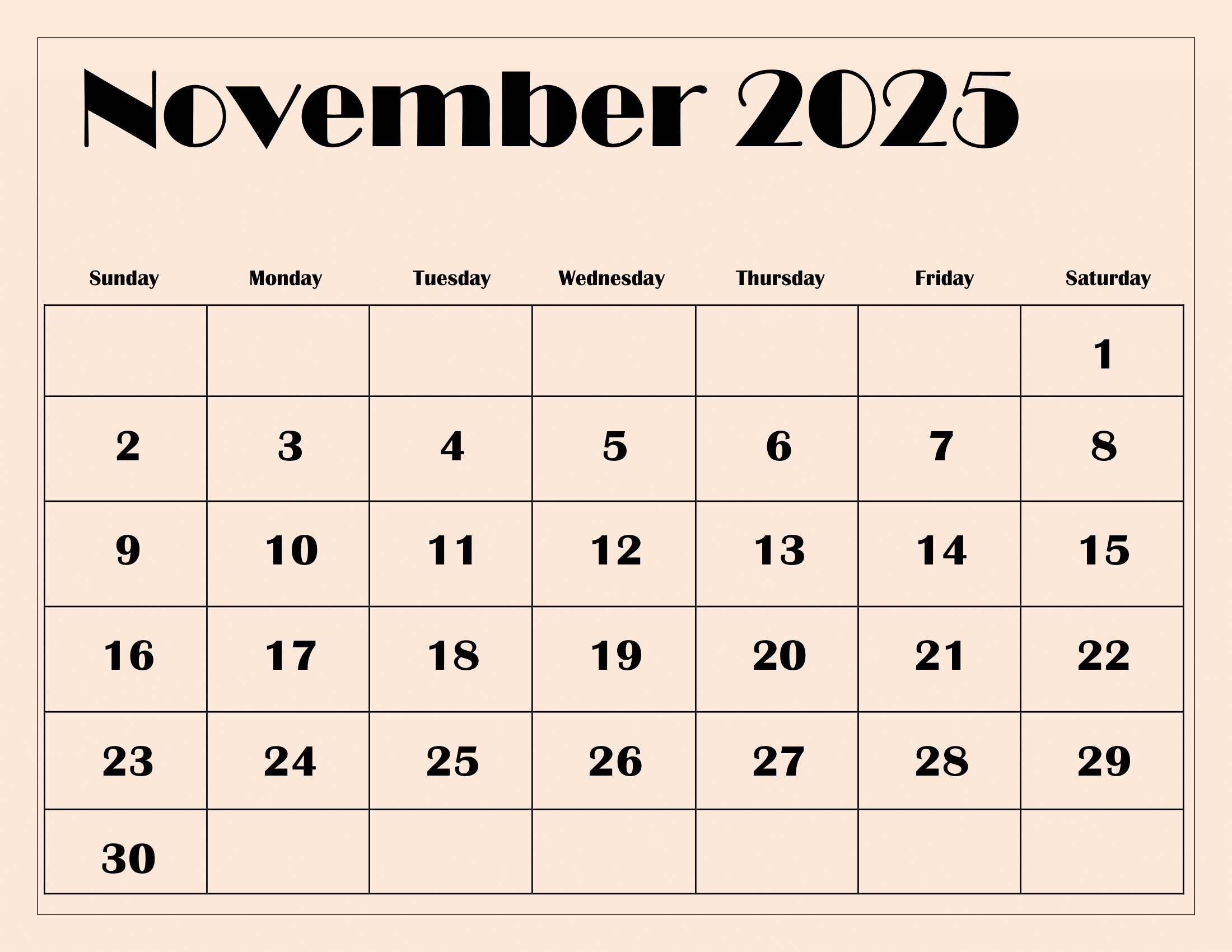 November 2025 Calendar Printable Pdf Template With Holidays inside November 2025 Calendar Page